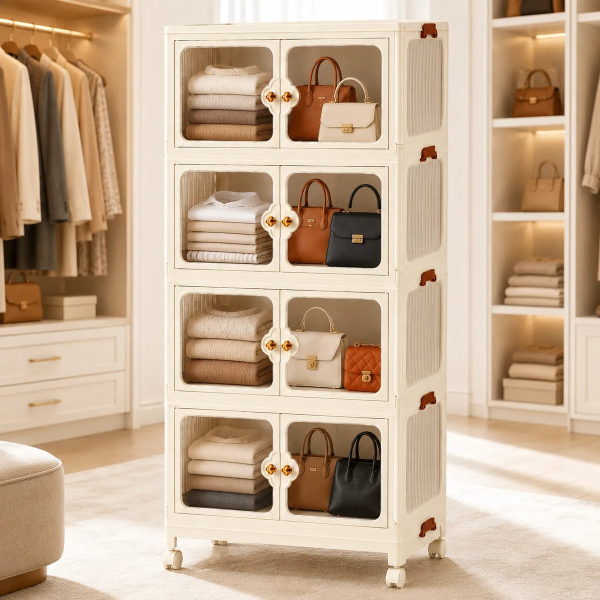 Organizador Plegable Premium Multiuso Con Ruedas 70x42x155cm