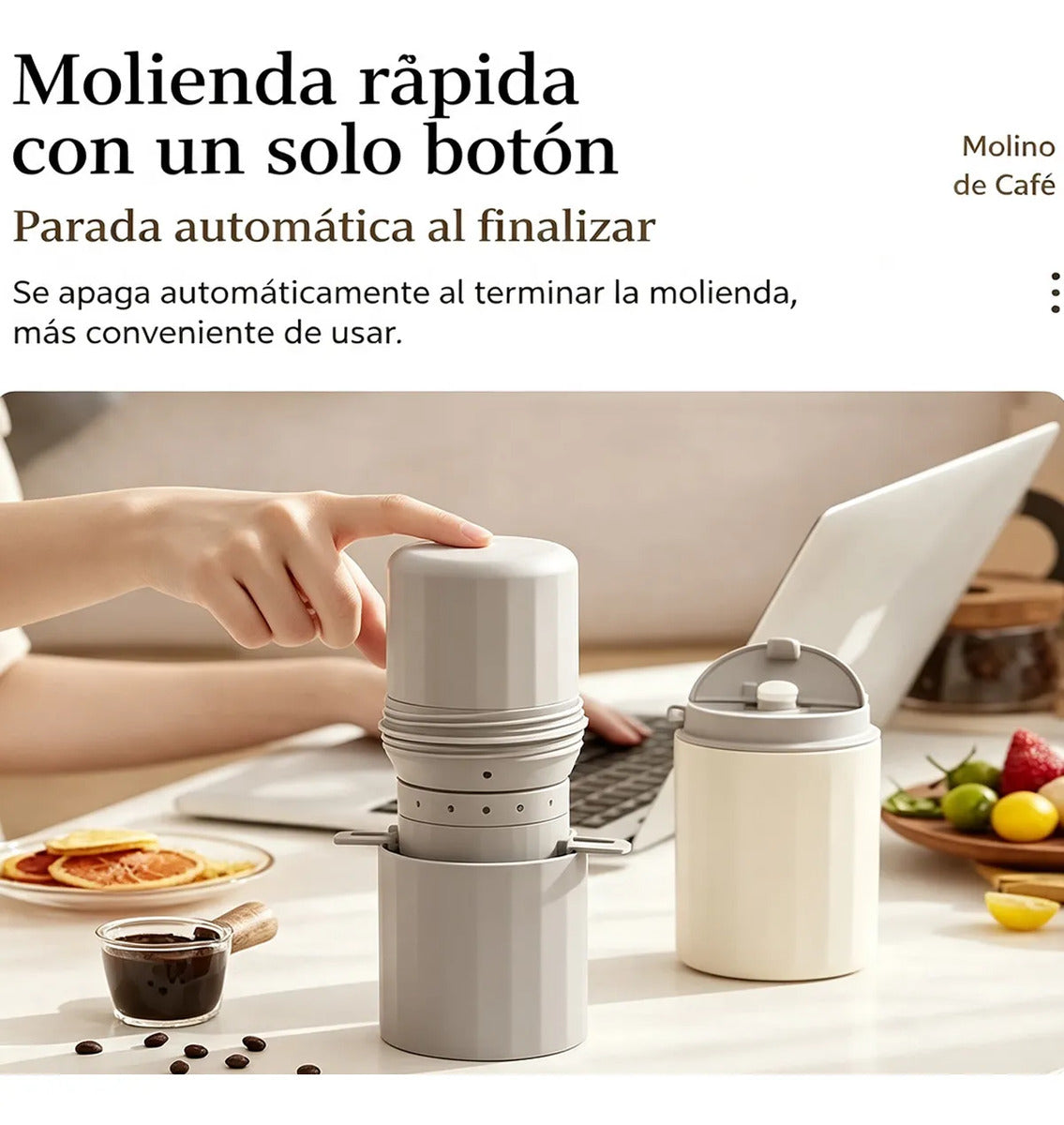 Molinillo Café Cafetera Eléctrica 5 Niveles Usb Portátil 450