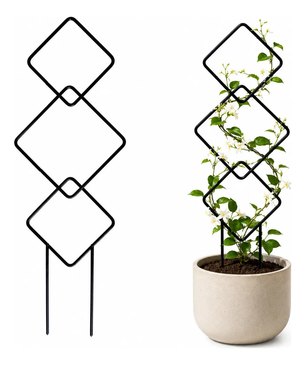 Soporte Para Plantas Trepadoras Metal Doble Pata Macetas 2p