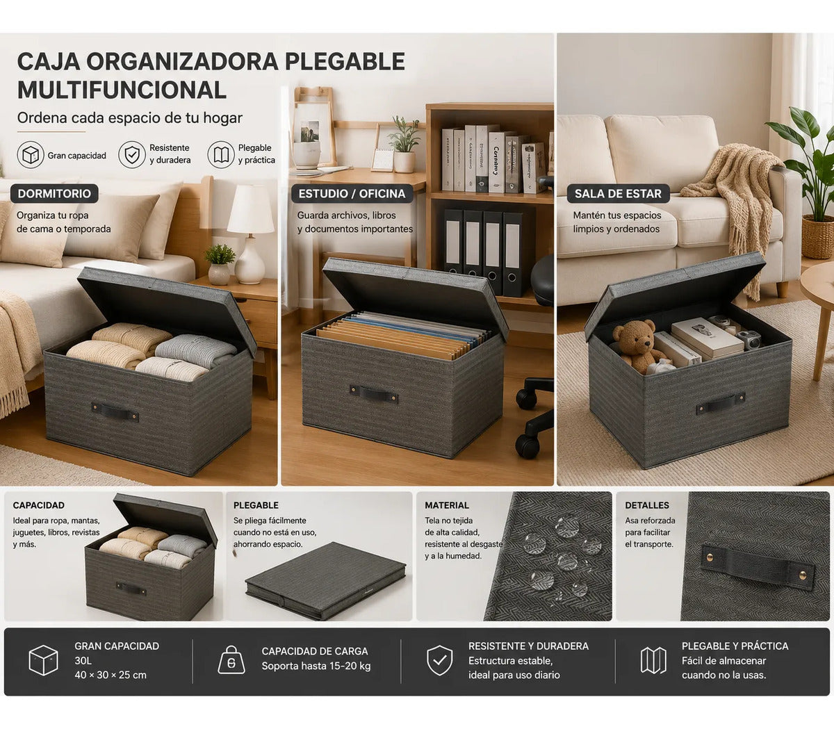 Caja Organizadora 72l Premium Reforzada Anticolapso