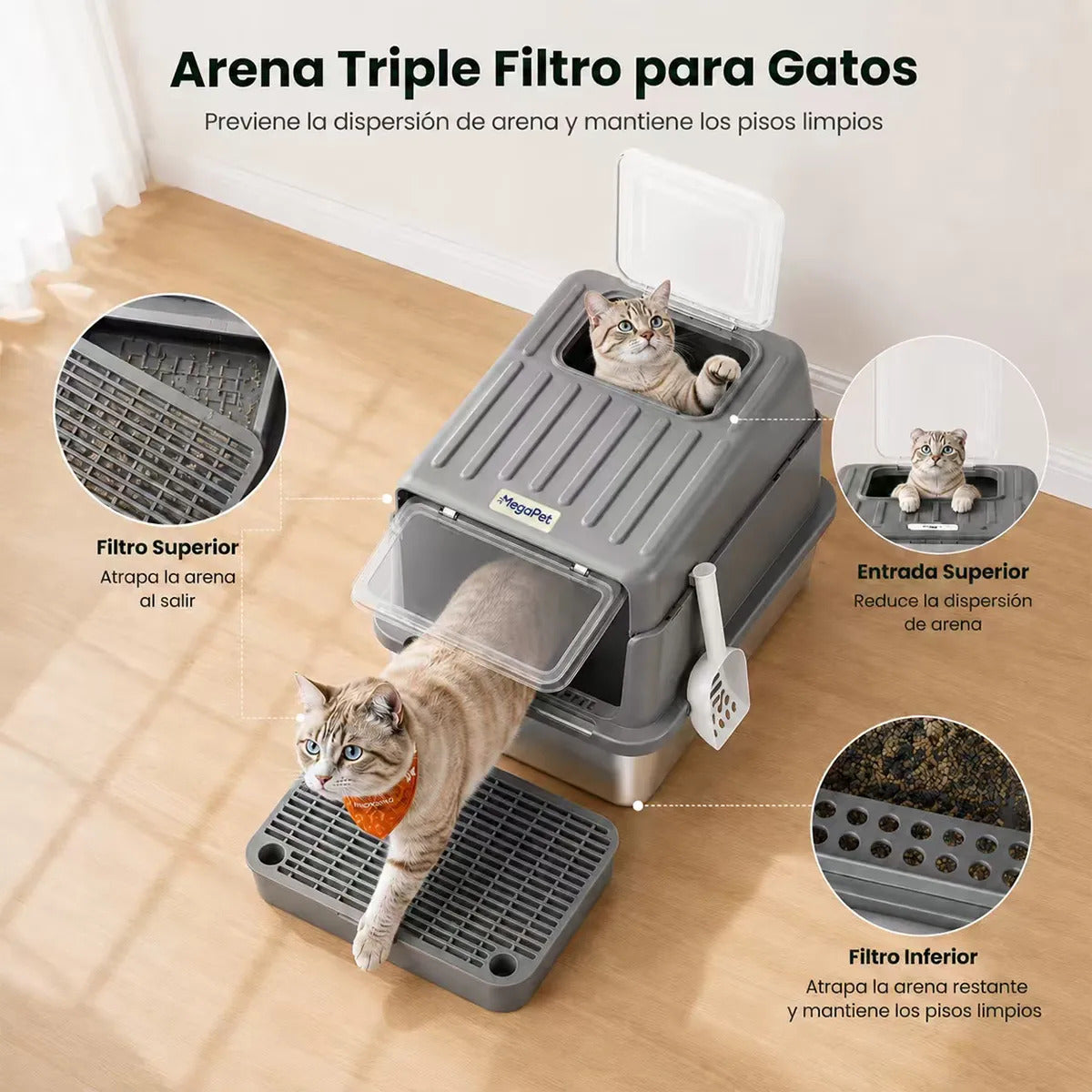 Caja Inox. Doble Cerrada C/pala 60×40×37.8cm Antiderrame15kg