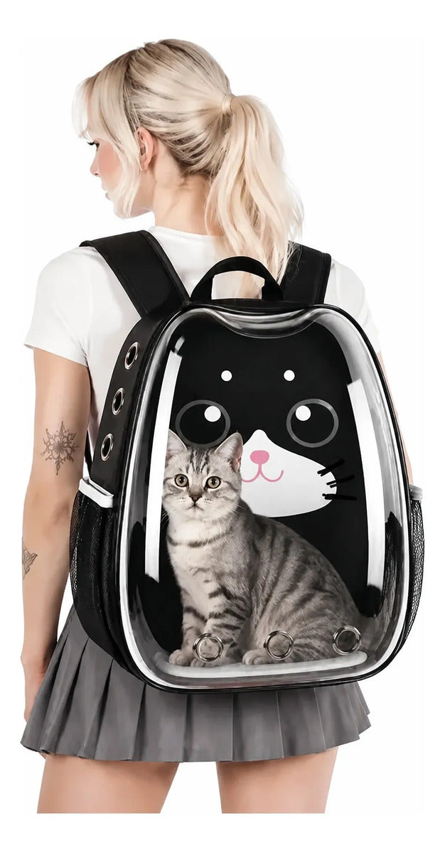 Mochila Transparente Transpirable Para Gatos Y Mascotas