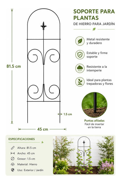 Valla De Hierro Para Jardín, Plantas Trepadoras, 7 Piezas