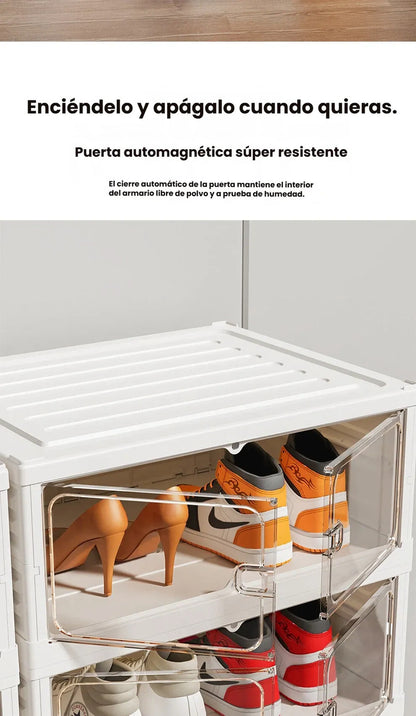 Zapatero Plegable Premium Reforzado 6 Niveles Con Puertas