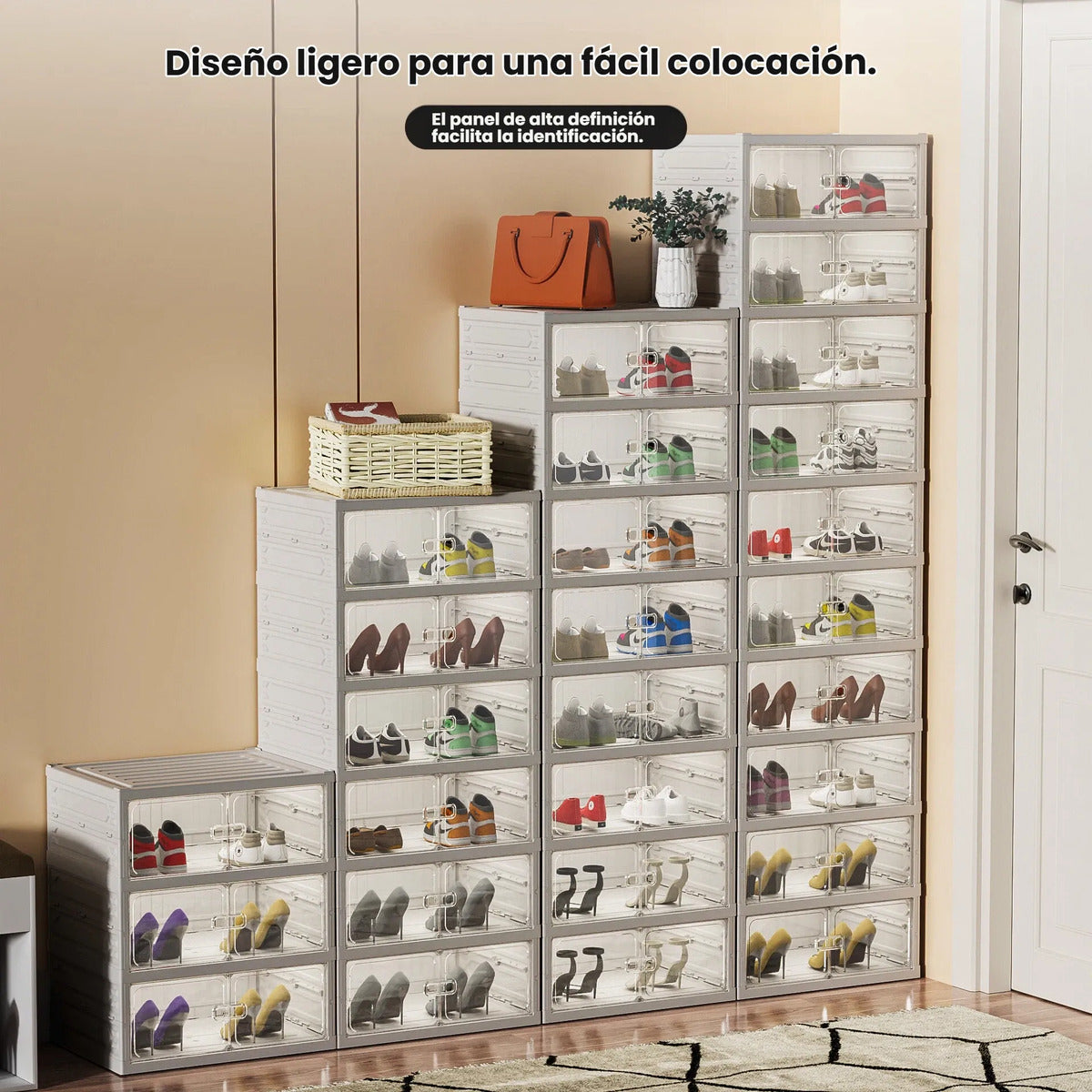 Zapatero Plegable Premium Reforzado 6 Niveles Con Puertas