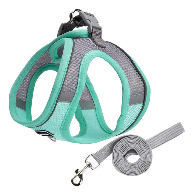 Pechera Arnés Reflectivo Con Correa Para Perros Y Gat