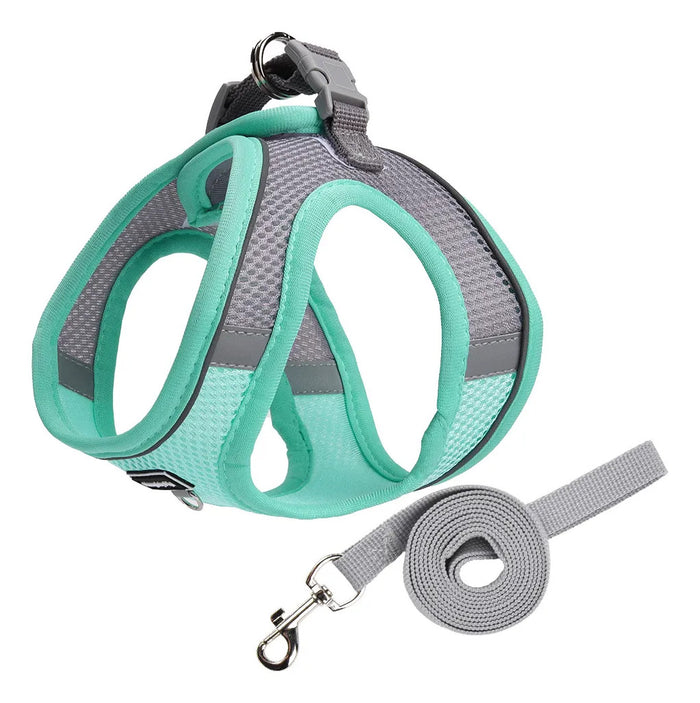 Pechera Arnés Reflectivo Con Correa Para Perros Y Gat