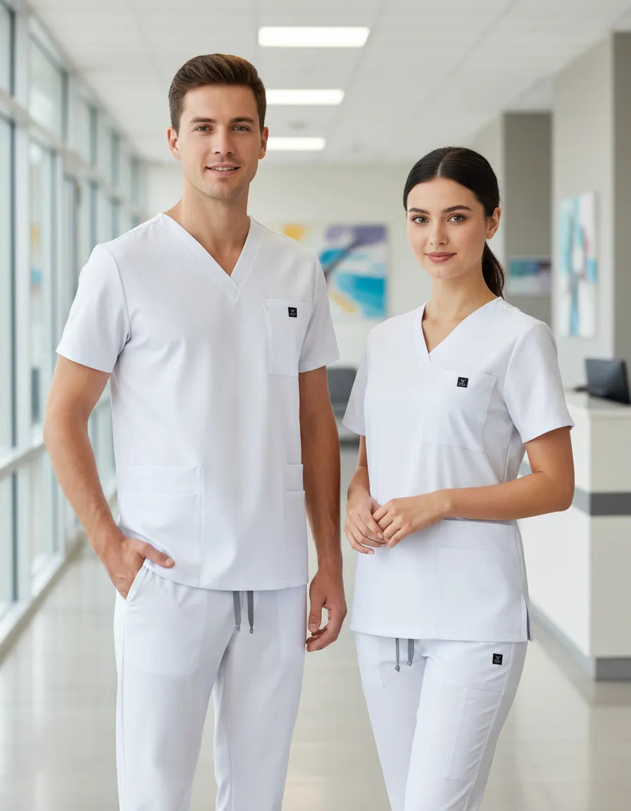 Pantalón Médico Unisex, Corte Recto,multibolsillos,cómodo
