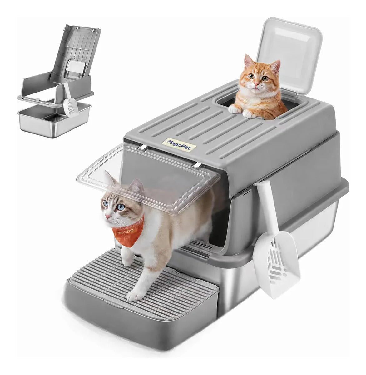 Caja Inox. Doble Cerrada C/pala 60×40×37.8cm Antiderrame15kg