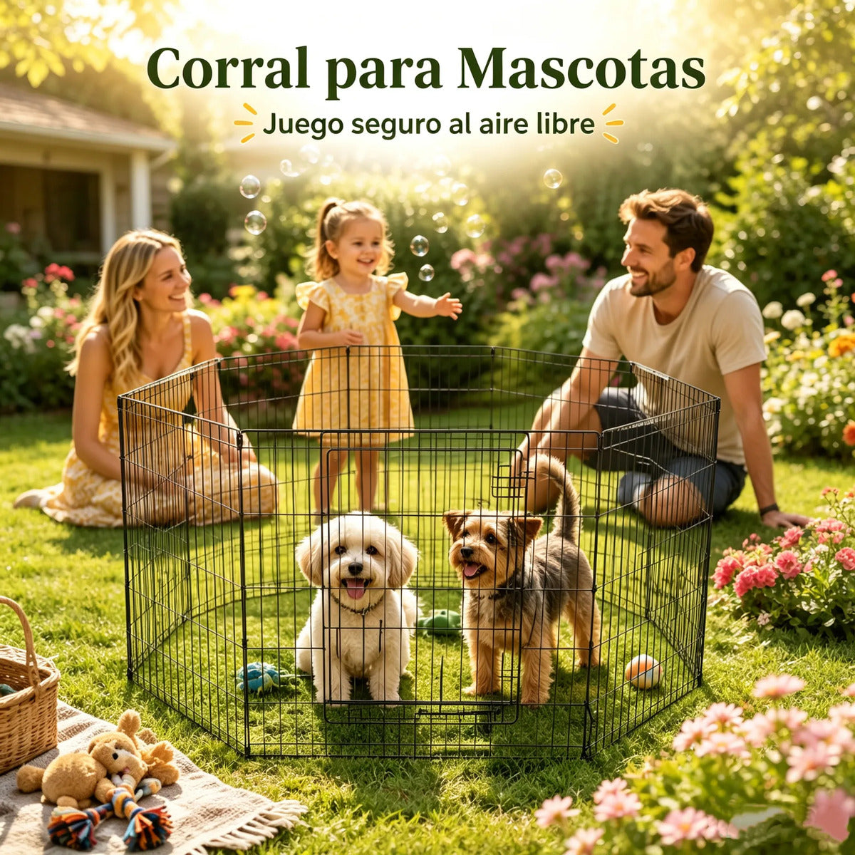 Corral De Juegos Para Mascotas De Metal Pleg 61x107/6paneles