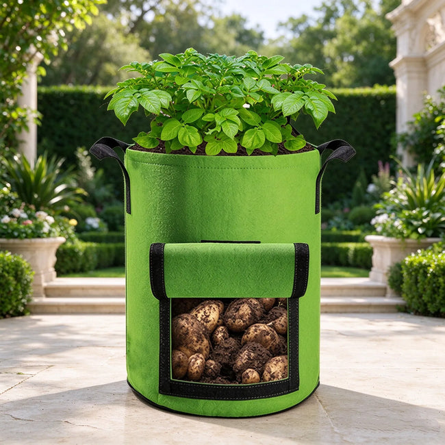 Bolsa Maceta De Tela Para Cultivo De Papas Con Ventana  37l