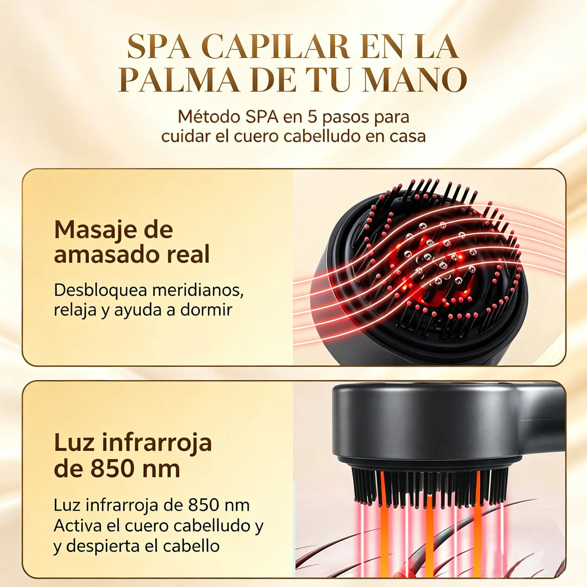 Masajeador Capilar Crecimiento Cabello Peine Eléctrico 3 Mod