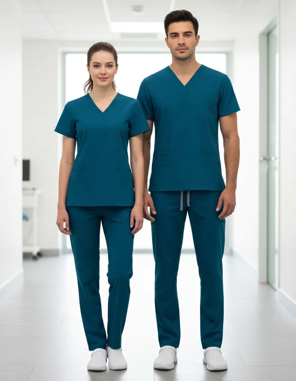 Pantalón Médico Unisex, Corte Recto,multibolsillos,cómodo