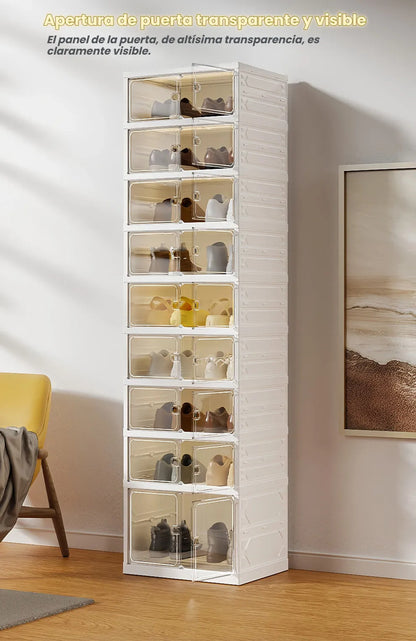 Zapatero Plegable Premium Reforzado 10 Niveles Con Puertas