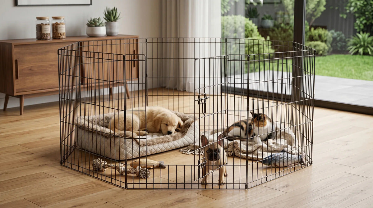 Corral De Juegos Para Mascotas De Metal Pleg 61x107/6paneles