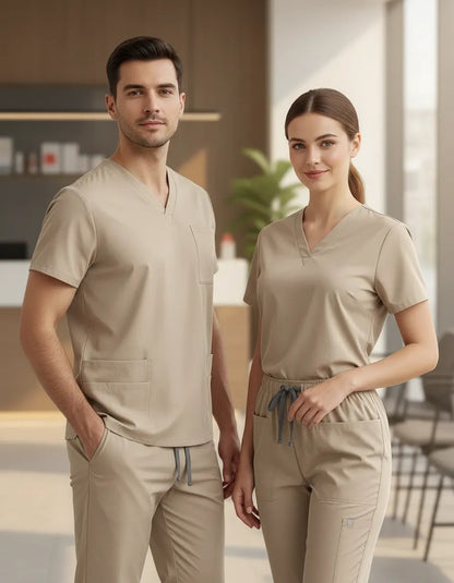 Pantalón Médico Unisex, Corte Recto,multibolsillos,cómodo