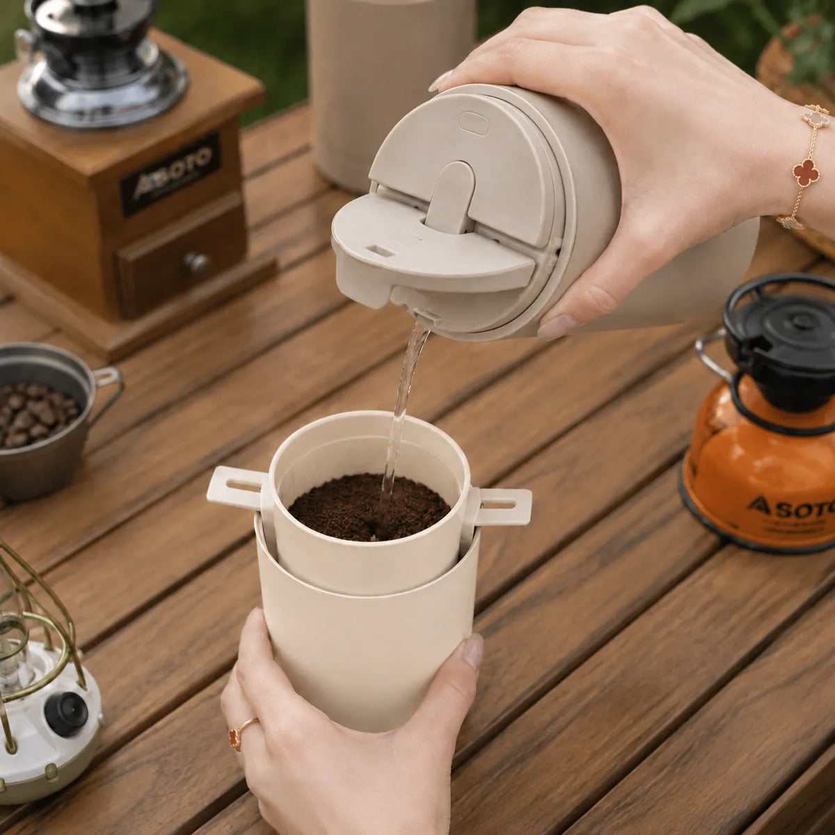 Eléctrica Cafetera 5 Niveles Usb Portátil 450ml C/molinillo