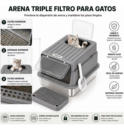 Caja Inox. Doble Cerrada C/pala 60×40×37.8cm Antiderrame15kg