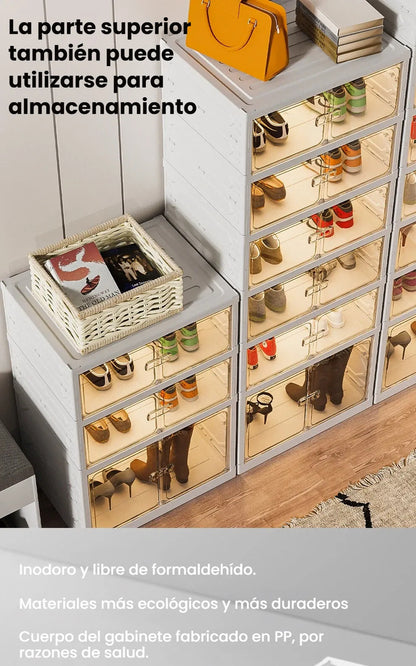Zapatero Plegable Premium Reforzado 10 Niveles Con Puertas